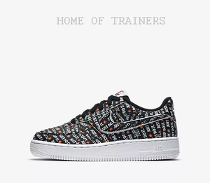 Nike Air Force 1 Just Do It Premium Noir Blanc Orange Enfants ... ... Nike-Air-Force-1-Just-Do-It-Premium-