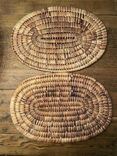 2er Set Tischsets Seegras Stroh Geflecht Rattan Gewebt Oval Boho 19"x13" Siehe Beschreibung - Bild 4 von 4