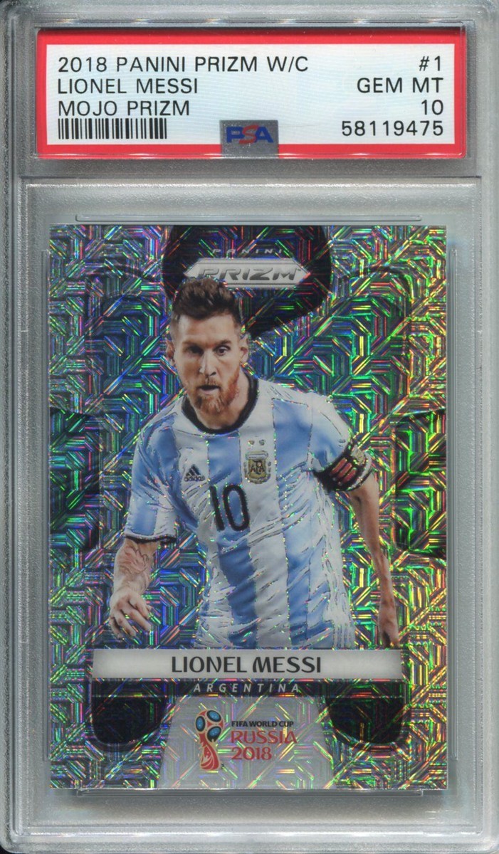 Panini 2018 World Cup Soccer Mojo Prizm #1 Lionel Messi PSA Panini 2018 World Cup Soccer Mojo Prizm #1 Lionel Messi PSA