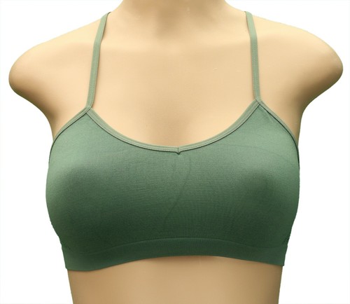 Seamless Spandex Cropped Sport Cami Bra Spaghetti Strap layering Tank Top ONE SZ - Picture 30 of 38
