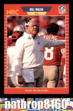 1989 Pro Set Announcers #30 Bill Walsh HOF NFL NM/NM+  San Francisco 49ers 9366
