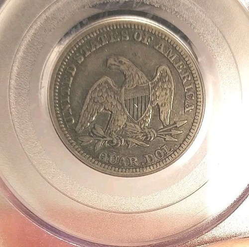1845 Seated Liberty 25c PCGS VF35 ORIGINAL ~ Gorgeous Patina ~ - Picture 8 of 9
