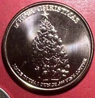 Vintage GEM Uncirculated .999 FINE Copper Merry Christmas / Xmas Tree Round!
