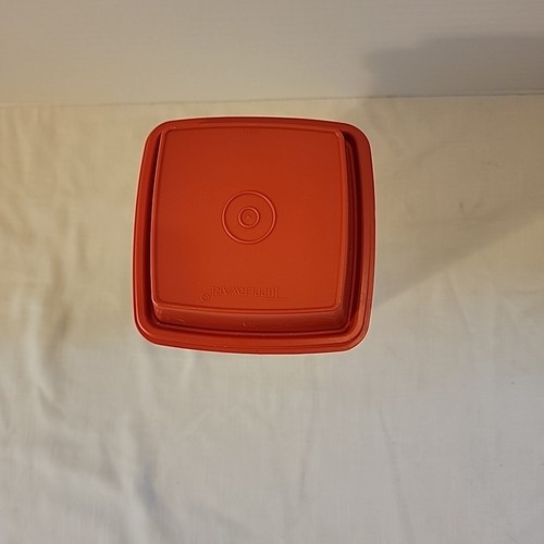 Vintage Tupperware Pick-A-Deli Pickle Keeper Behälter 1560-1 "rot/orange" Deckel - Bild 5 von 10
