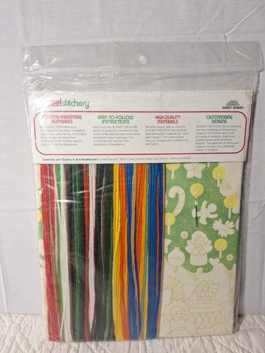 RARE Vintage Sunset Stitchery "Christmas Tree Fantasy" Crewel Stitching #2070 - Bild 2 von 6