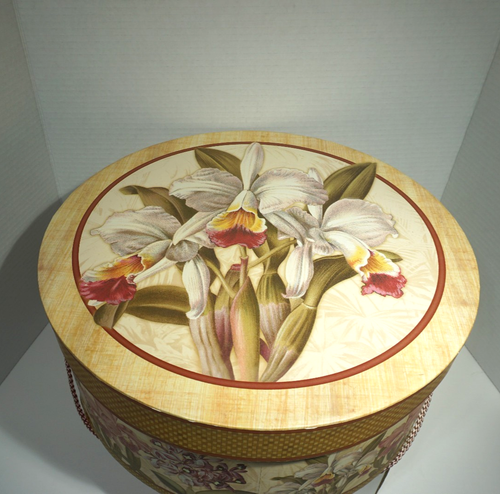De colección 2005 Tina Higgins Tri Coastal Design Sombrero Caja Flor Oquídeos - Imagen 4 de 21