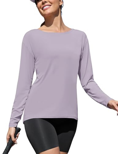 Women's Workout Tops Long Sleeve Running Gym T-Shirts Quick Dry SPF Shirts fo...