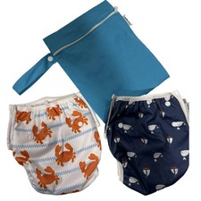 Set Of 2 Mama Duck Reusable Adjustable Washable Baby Swim Diaper 8-35 lbs. NEW