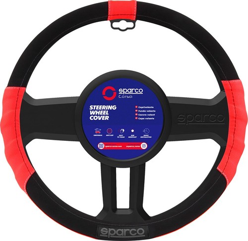 Coprivolante auto universale in poliestere nero e rosso antiscivolo SPARCO SPARC - Imagen 1 de 3