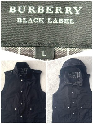Burberry Black Label Black Hooded Nylon Vest, Men's Black