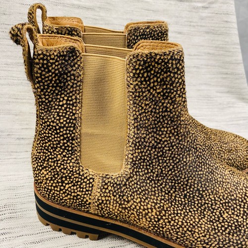 Madewell The Ivy Calf Skin Leopard Print Lug Sole Chelsea Boot Size 9 MA428 - Picture 4 of 10