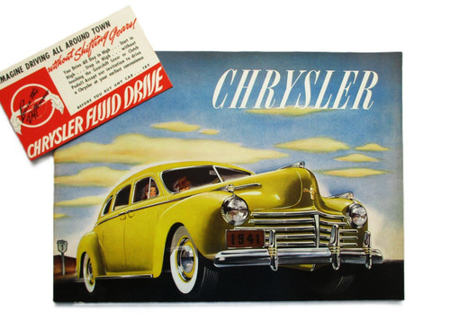Vintage Chrysler 1941 Catalog 32 Page Advertising Brochure & Advertisement Card