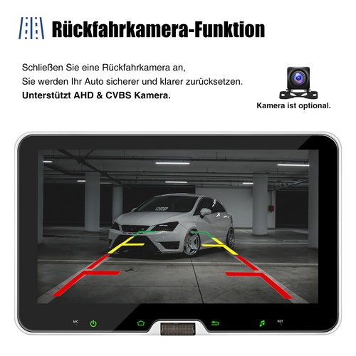 Rotatable 10.1'' Touch Screen Car Stereo Android 14 1Din Radio GPS Navi WiFi FM - Picture 10 of 16