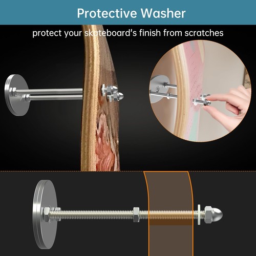 6 Pcs Aluminum Skateboard Wall Mount - Skateboard Hangers for Horizontal and Ver - Picture 5 of 7