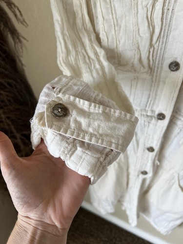 Free People Heirloom Ivory Gauzy Long Lightweight Jacket - Picture 5 of 10