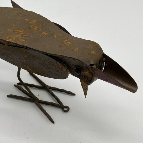 VTG RUSTIC SCRAP METAL WELDED FOLK ART BIRD ~ QUAIL 5.75'' TALL 14” LONG - Picture 2 of 14