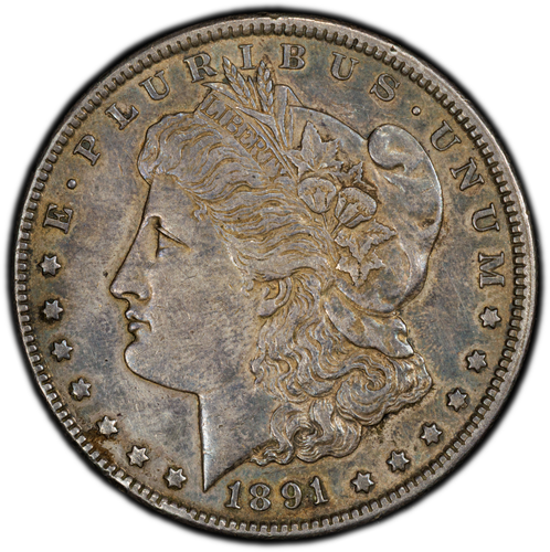 1891-CC Morgan Silver Dollar PCGS GOLD SHIELD XF (Looks XF45/AU50) BETTER DATE! - Picture 2 of 3