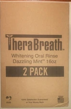 2 pack TheraBreath Whitening Oral Rinse, Dazzling Mint, 16oz  EXP 4/2026 C2466