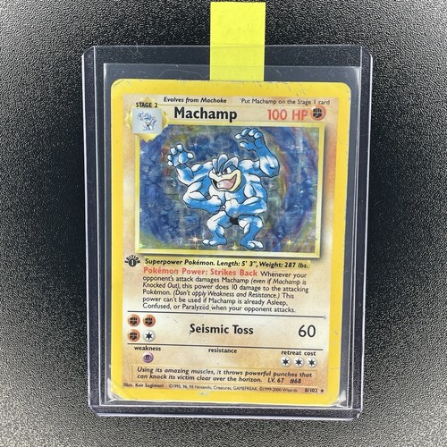 🔥 1. Edition Machamp 8/102 🔥 Original Holo Rare Base Set Pokemon Karte 1999