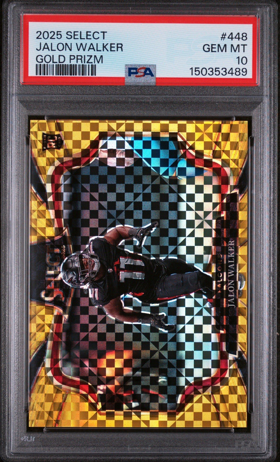 Jalon Walker Panini Select #448 Gold Prizm