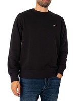Herren Reg Shield Cneck Sweatshirt, Schwarz, M Eu