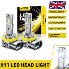 Pair AUXITO H11 H9 H8 LED Headlight Bulbs Upgraded 6500K White Lamp Canbus Ready
