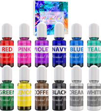 Alcohol Ink Set - 12 Colours Alcohol Based Ink for Epoxy Resin Painting, Epoxy P