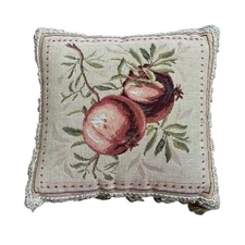 French Country Tapestry Pillow Fringe Fruit Small