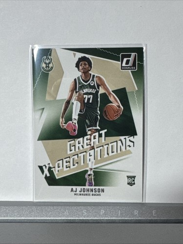 AJ Johnson RC 2024-25 Donruss Great X-Pectations Inserto #6 RC Milwaukee Bucks - Imagen 1 de 10