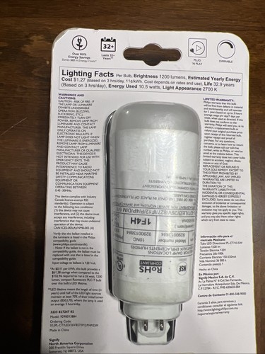 Philips PL-C / PL-T 26w 10.5w LED Soft White Dimmable 4 Pin Light Bulb - Picture 2 of 2