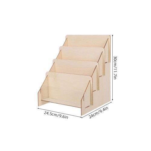 Grußkartenständer: Stufenständer aus Holz für Postkartenprospekt - Bild 7 von 12