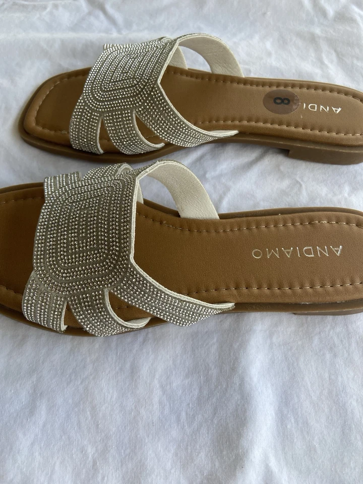 Женские серебряные сандалии Andiamo размер 8 - Изображение 2 из 3