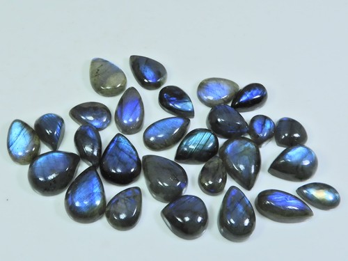 7X9-12X15MM Natural Blue Labradorite Pear Cabochon Loose Gemstone 27Pcs Lot