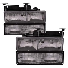 Chrome Housing Halogen Headlights Compatible with Chevrolet GMC Blazer Silverado