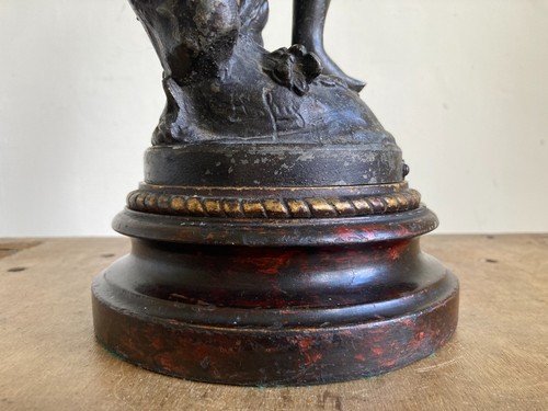 Antique 19th Century Mounted Wooden Base Statue by Sculptor Charles Anfrie - Picture 8 of 18