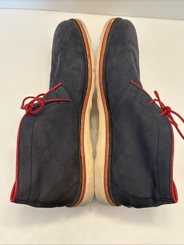 Stivali Polo Ralph Lauren Whiston Chukka blu navy scamosciati bordo rosso uomo taglia 14 D - Foto 12 di 16