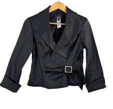 Xscape by Joanna Chen Formal cocktail blazer black rhinestone 90s whimsical sz 6