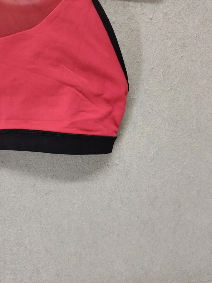 Lululemon Sports Bra Womens 4 Pink Black Sheer Mesh Strappy Back Yoga Athletic - Image 4 of 4