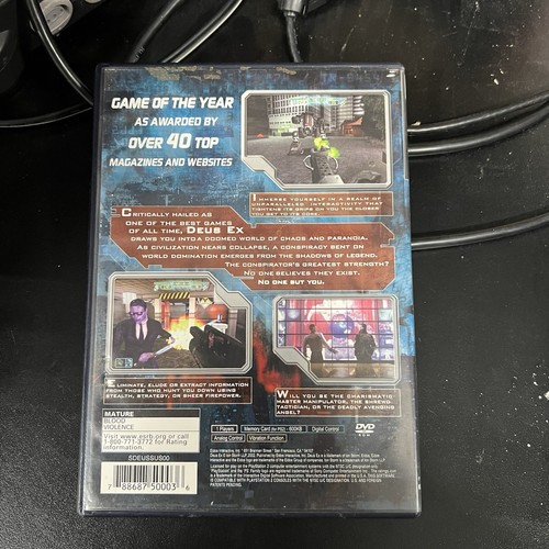 Deus Ex: The Conspiracy Sony PlayStation 2 PS2 No Manual! Tested - Picture 2 of 3