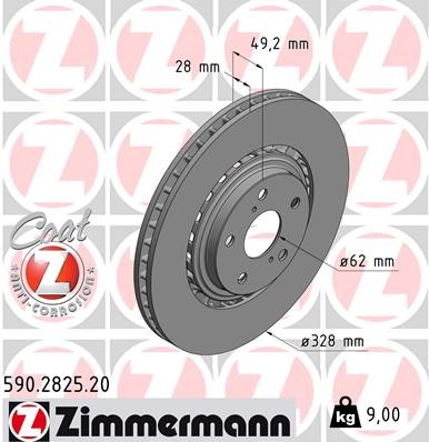 ZIMMERMANN 590.2825.20 Brake Disc for LEXUS,TOYOTA - Bild 3 von 3