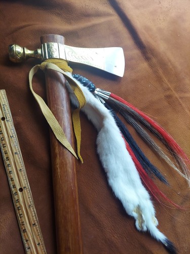 Early American Replica Cast Brass Smoking Tomahawk - Picture 3 of 5