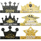 6PCS Frohes Neujahrspapier Hats Rollenspiele Party Papierhüte Kopfbedecke