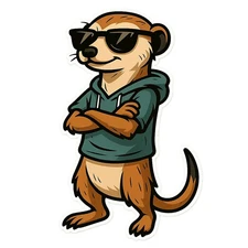 Funny Meerkat Car Sticker 9x9cm - Funny Animal Sticker for Car