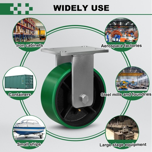 8"x3" Super Heavy Duty Rollen, Kingpinless Polyurethan Stahl Laufrad - Bild 20 von 62