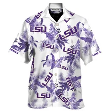 Lsu Tigers Hawaiian Shirt Aloha Summer Beach Button Down For Men