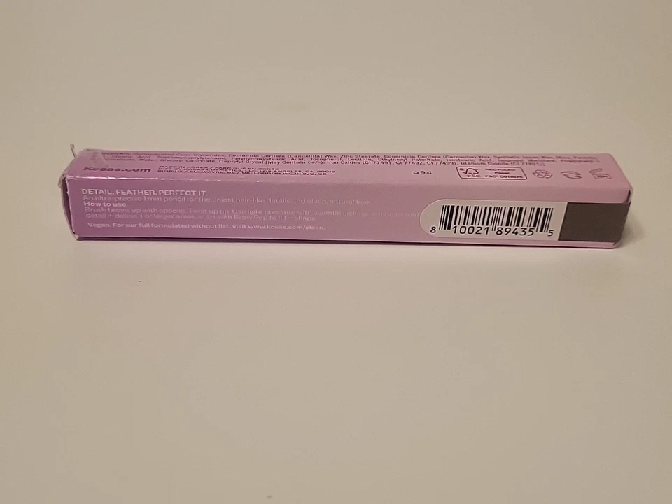 Lápiz de detalles ultrafinos Kosas Brow Pop Nano - Caja abollada marrón medio Foto 2 de 4