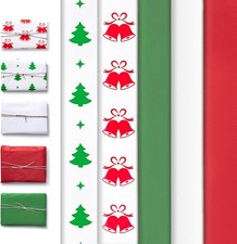 Christmas Tissue Paper for Gift Bags, 5 Designs 120 Sheets 14 x 20 Inches