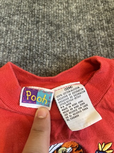 Vintage 90s Kids Winnie The Pooh Size 18M Embroidered Tigger Pocket Tee Shirt - Picture 5 of 11