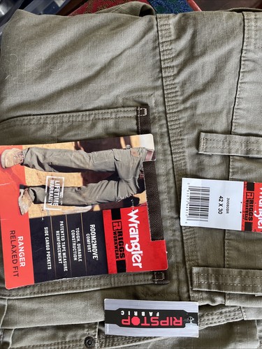 Wrangler 42x30 Men's RIGGS Workwear Ripstop Ranger Pants Bark ~New W/tags~ - Picture 3 of 3
