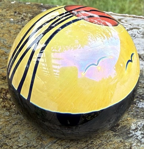 Steven Correia Paperweight Red Sun Black Birds Signed Limited Edition - Picture 8 of 9